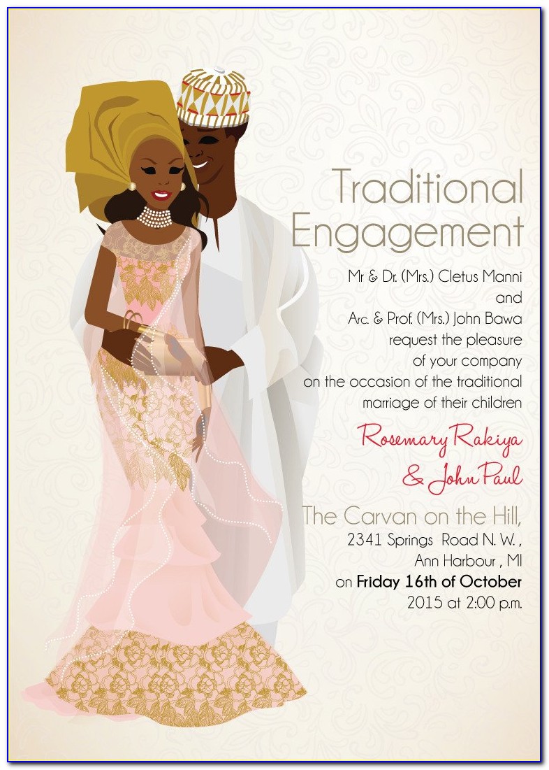 Nigeria Traditional Marriage Invitation Card
