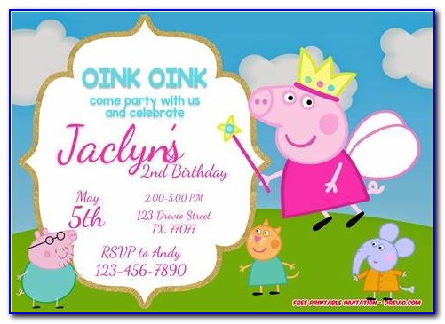 Peppa Pig Invitation Card Online