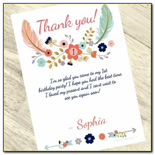 Personalised First Birthday Thank You Cards