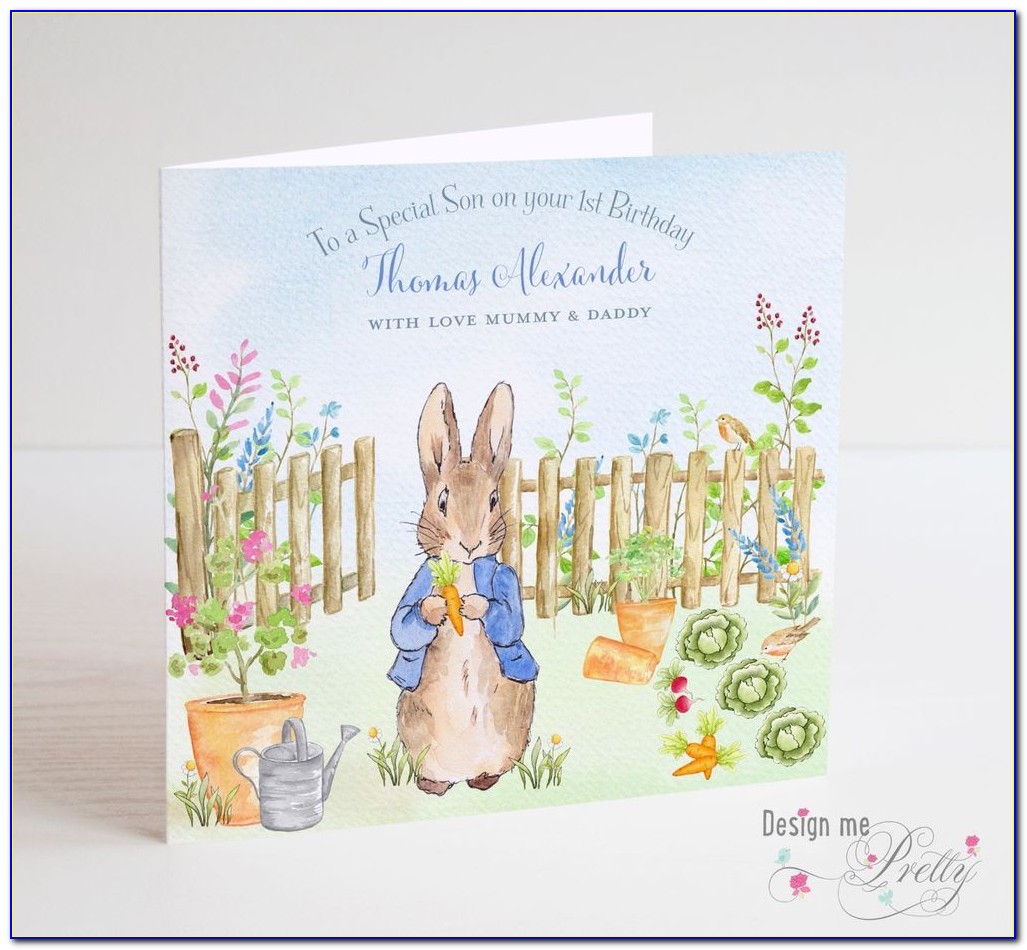 Personalised Peter Rabbit First Birthday Card