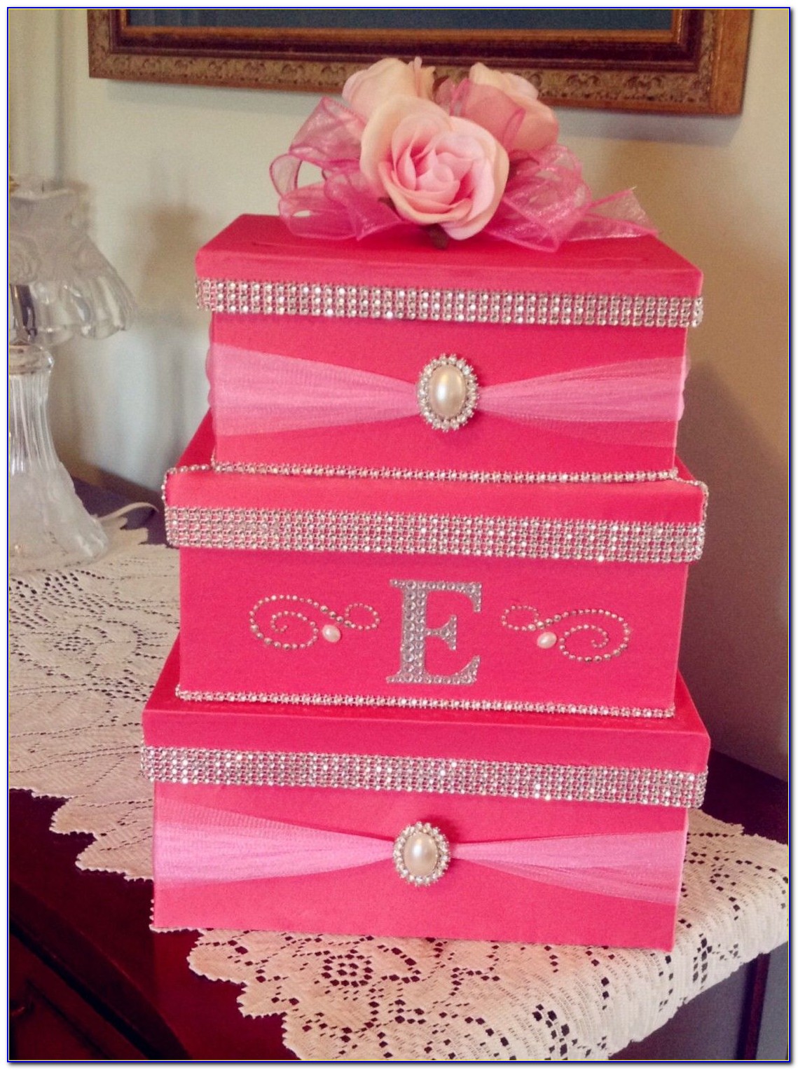 Pink Wedding Card Box Ideas