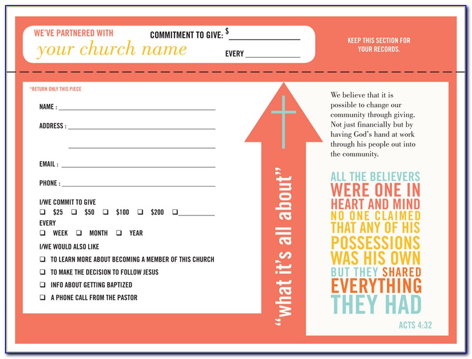 Pledge Card Template Free Download