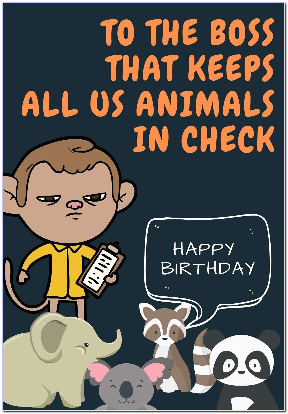 Printable Birthday Card For Boss Funny