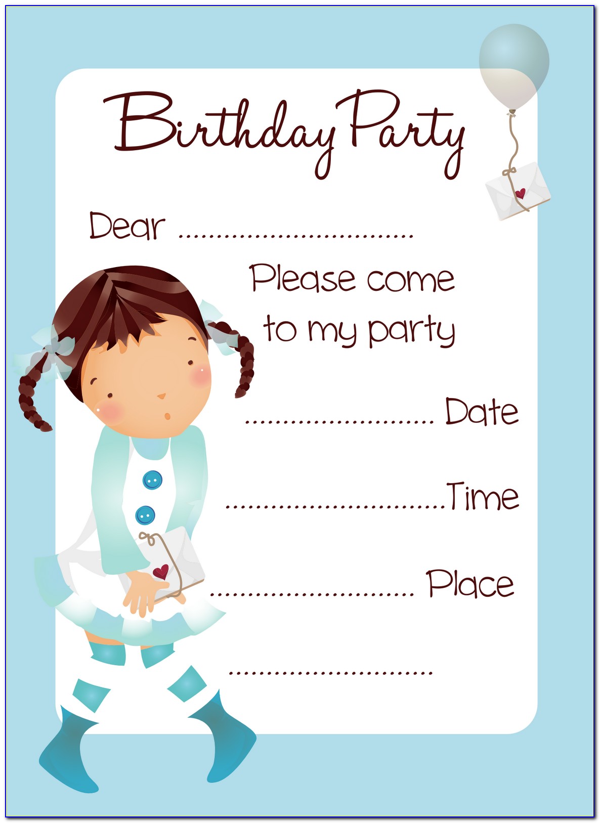 Printable Birthday Invitation Card