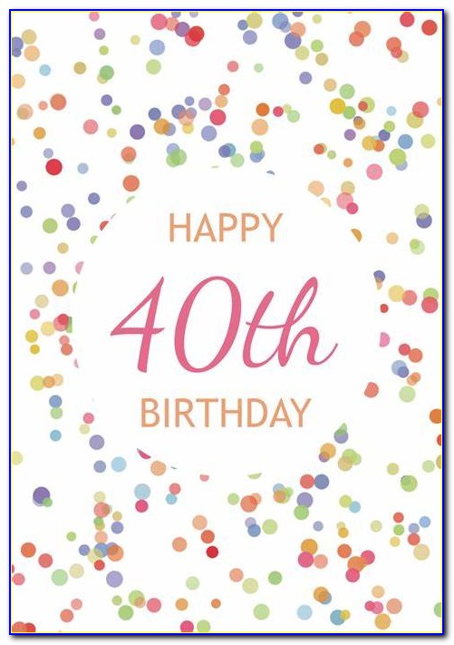 Printable Happy 40th Birthday Card