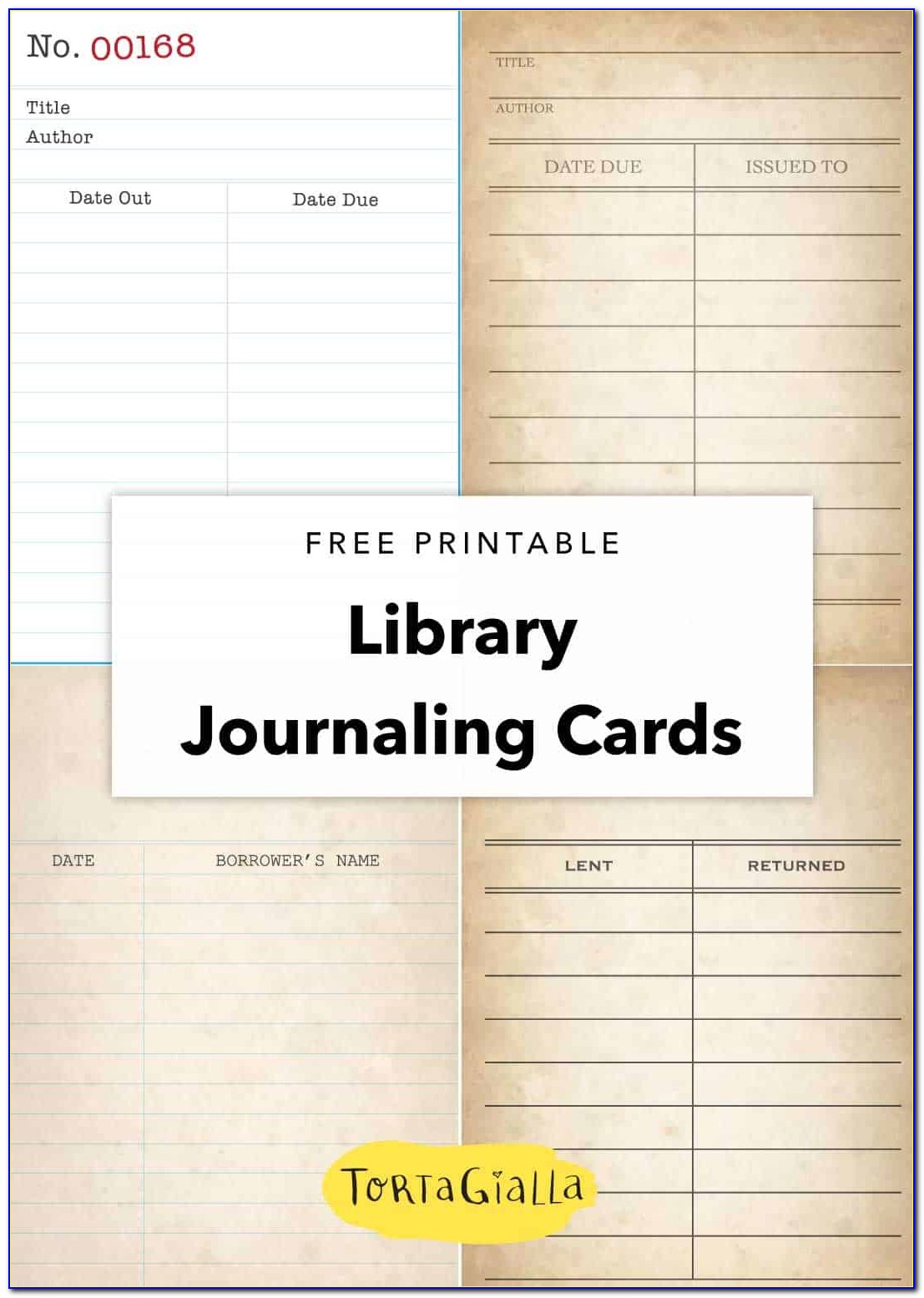 Printable Library Card Pocket Template