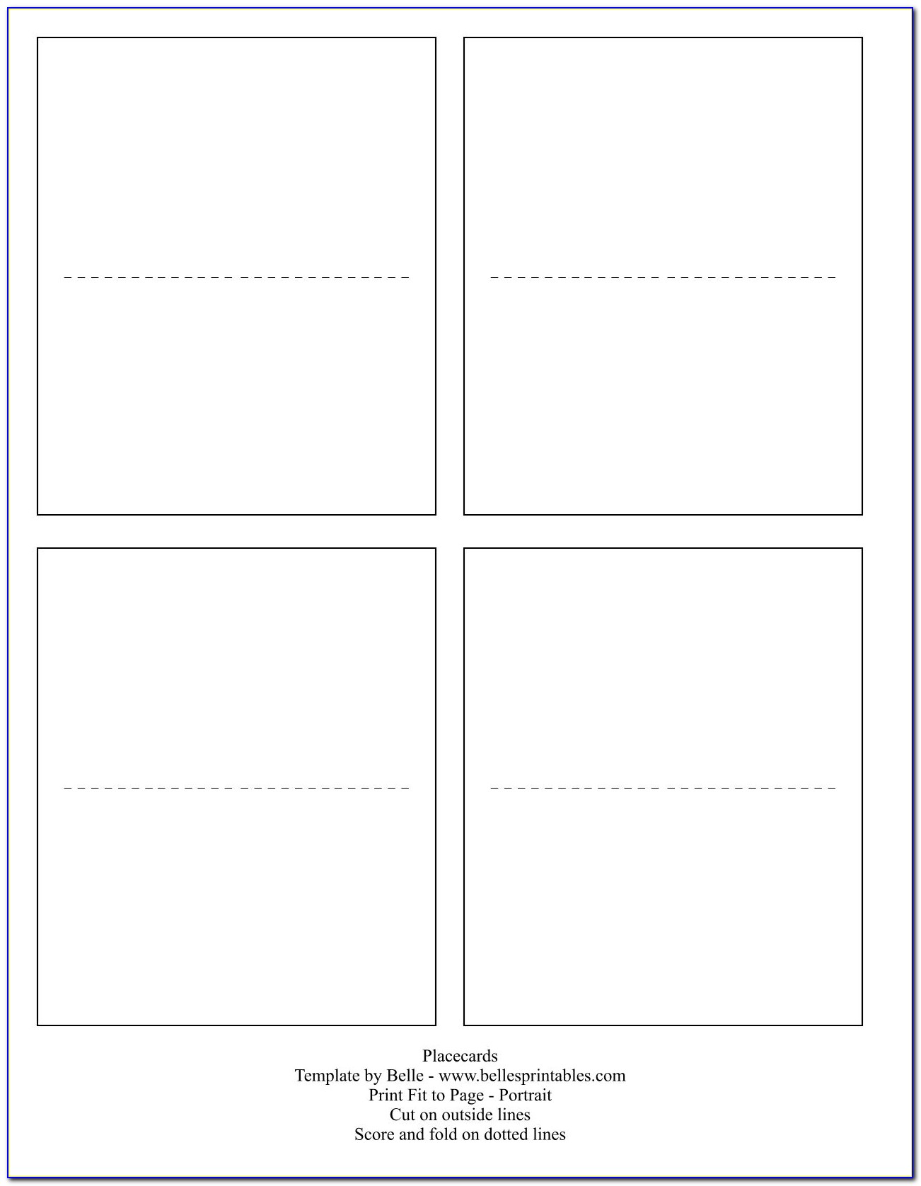 Printable Table Number Cards Template
