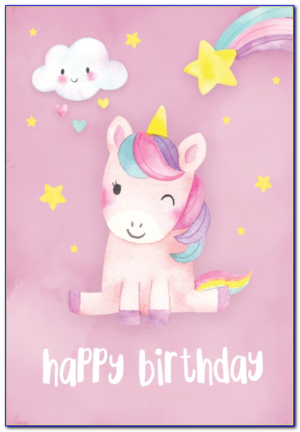 Printable Unicorn Birthday Invitation Card
