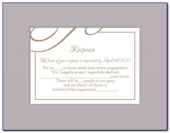 Rsvp Card Template 4 Per Page