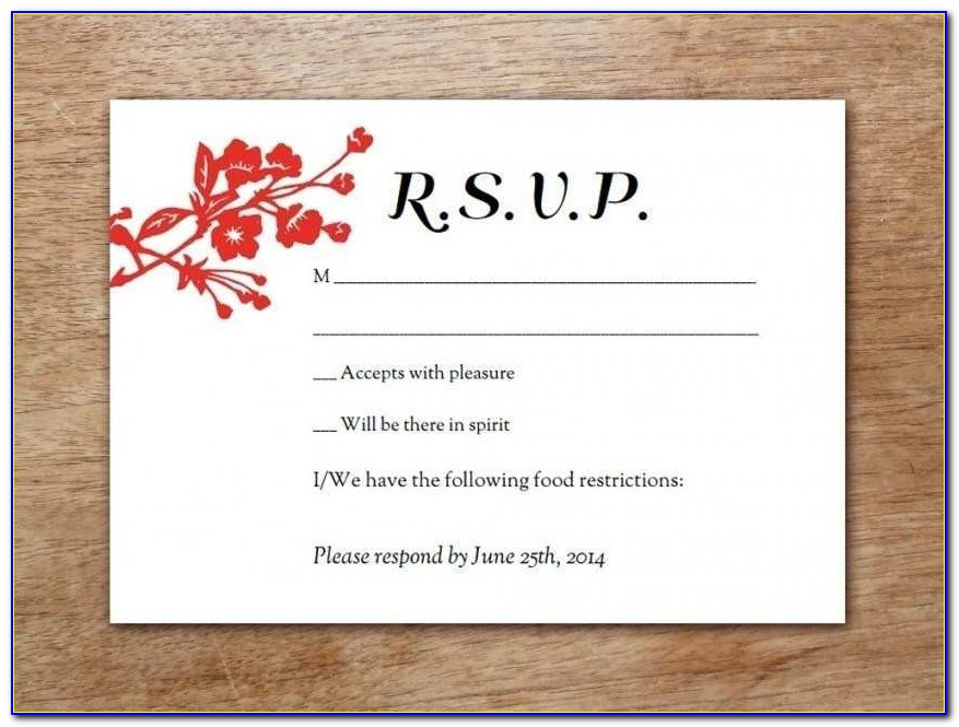 Rsvp Card Template 8 Per Page