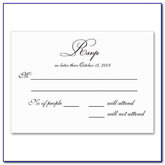 Rsvp Card Template For Wedding