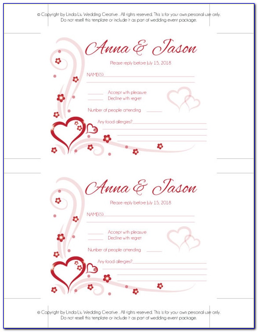 Rsvp Card Template Publisher