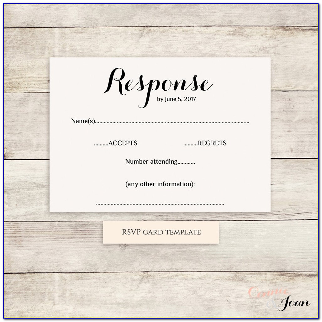 Rsvp Card Template Word