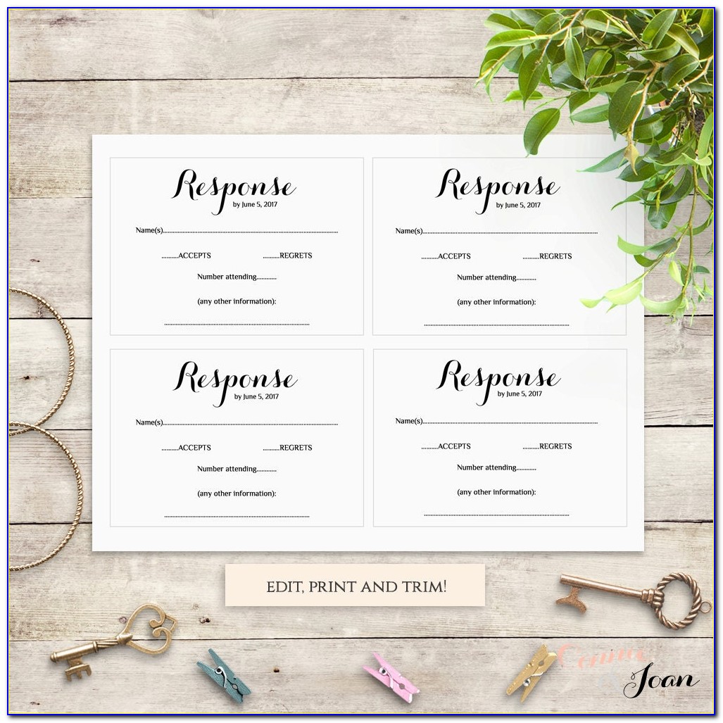 Rsvp Card Templates 6 Per Page