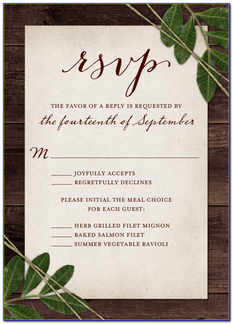 Rsvp Cards For Wedding Invitations