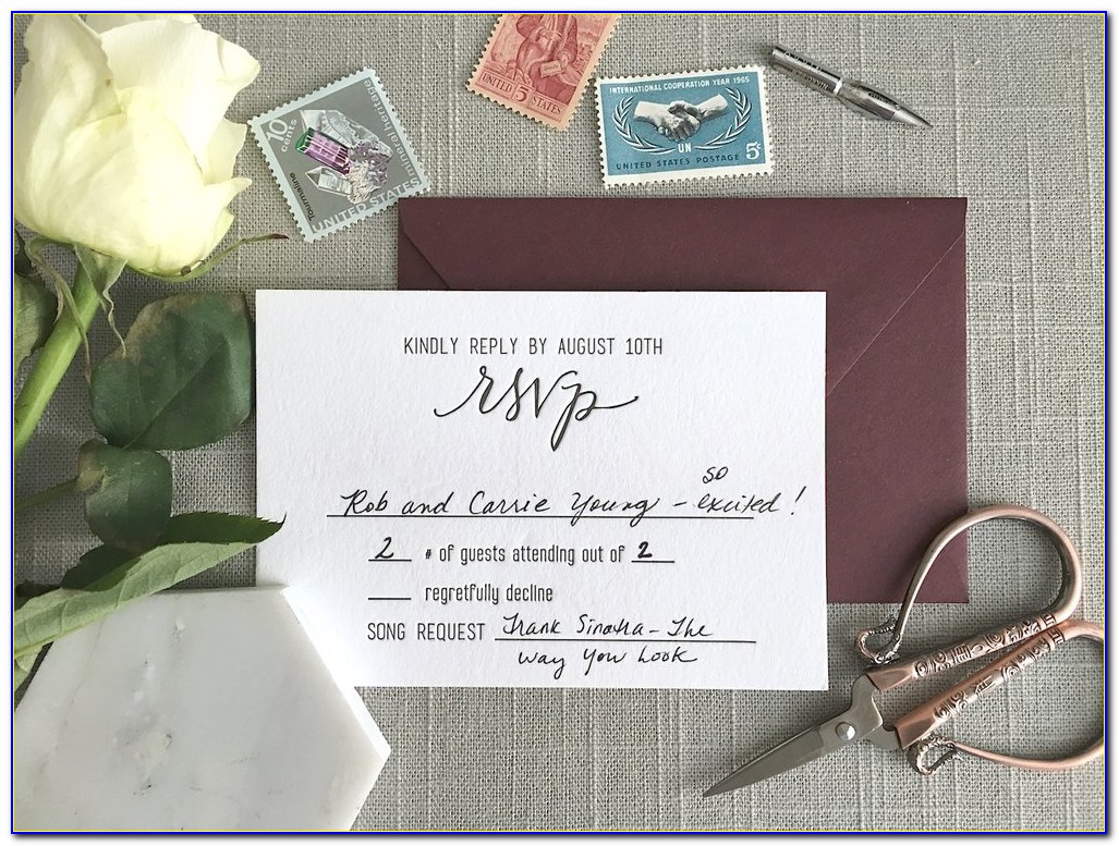 Rsvp Cards For Wedding Reception