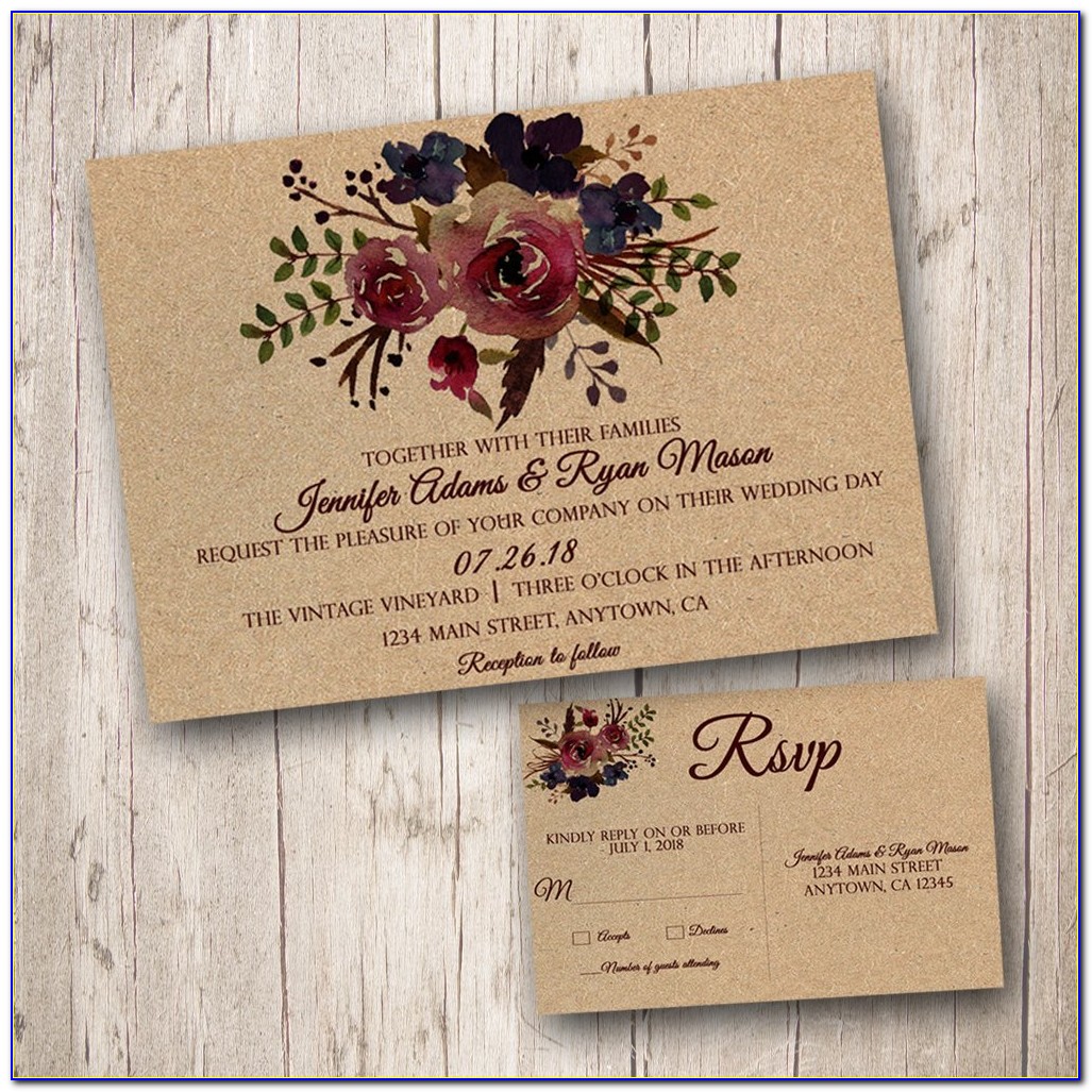 Rsvp Cards For Wedding Template