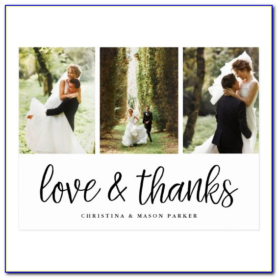 Rustic Wedding Thank You Cards With Photo