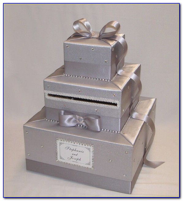 Silver Wedding Gift Card Box
