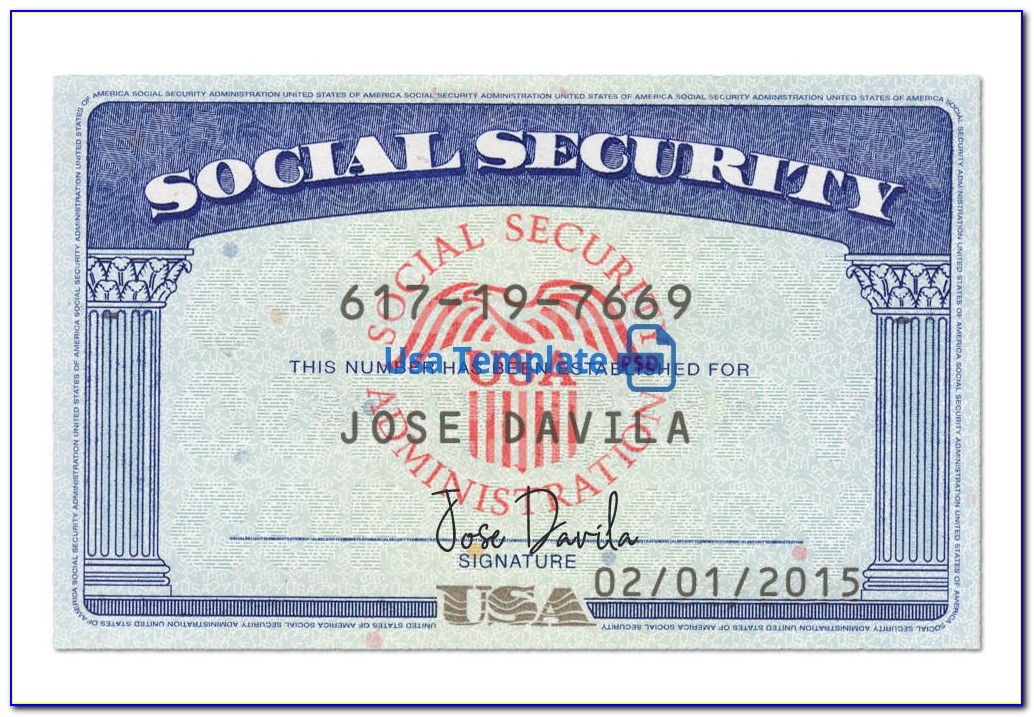 Social Security Card Template Download