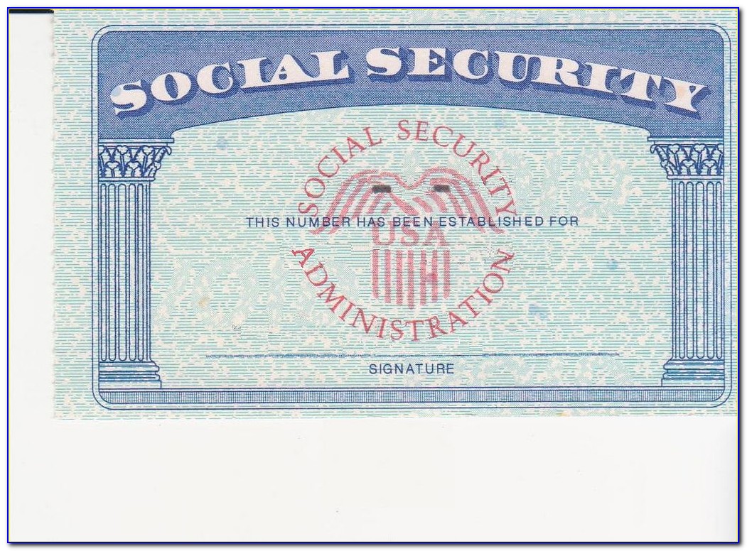 Social Security Card Template Fillable Pdf
