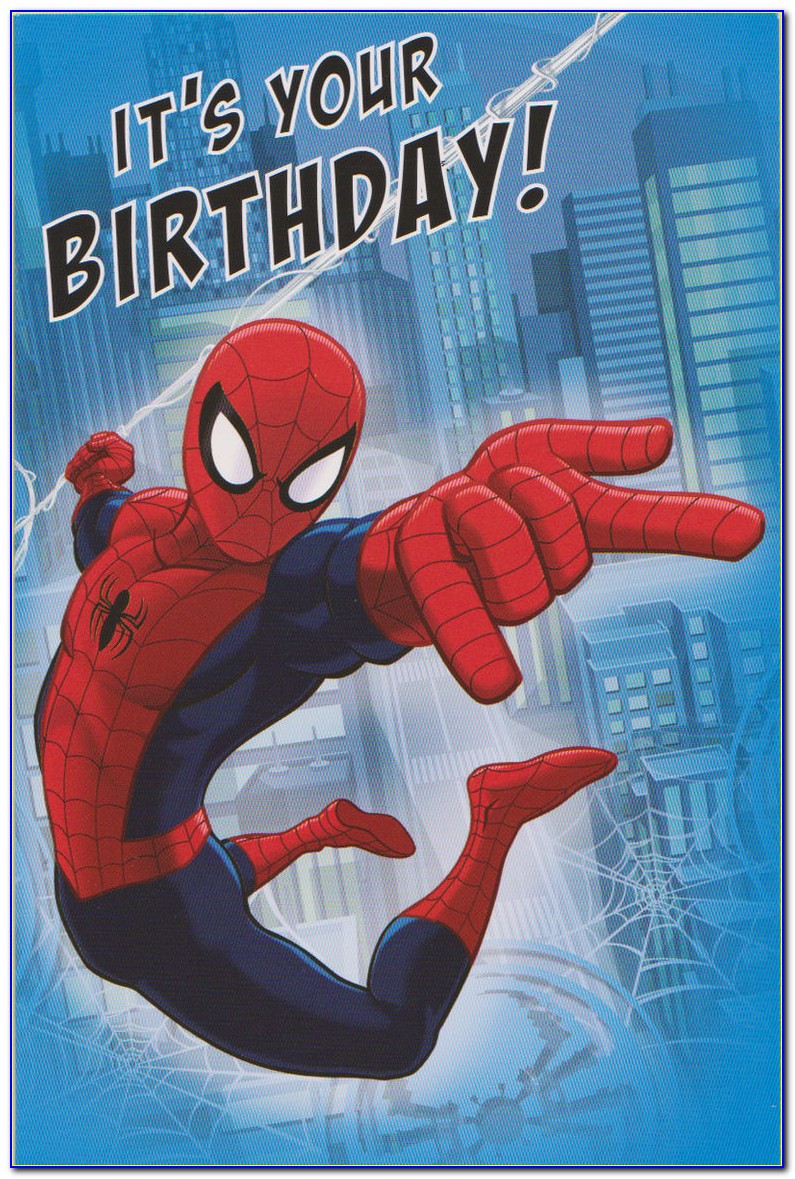 Spiderman Happy Birthday Card Printable