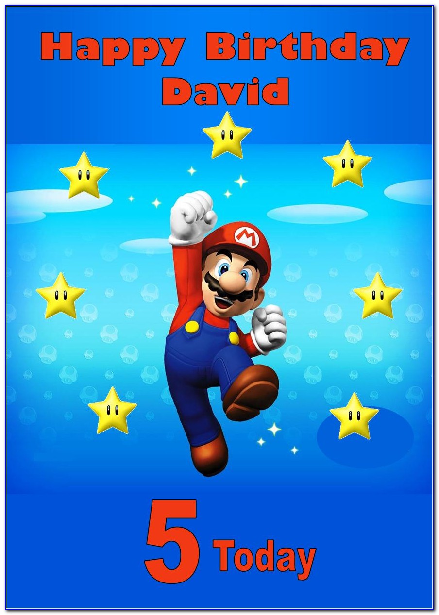 Super Mario Birthday Card Printable Free