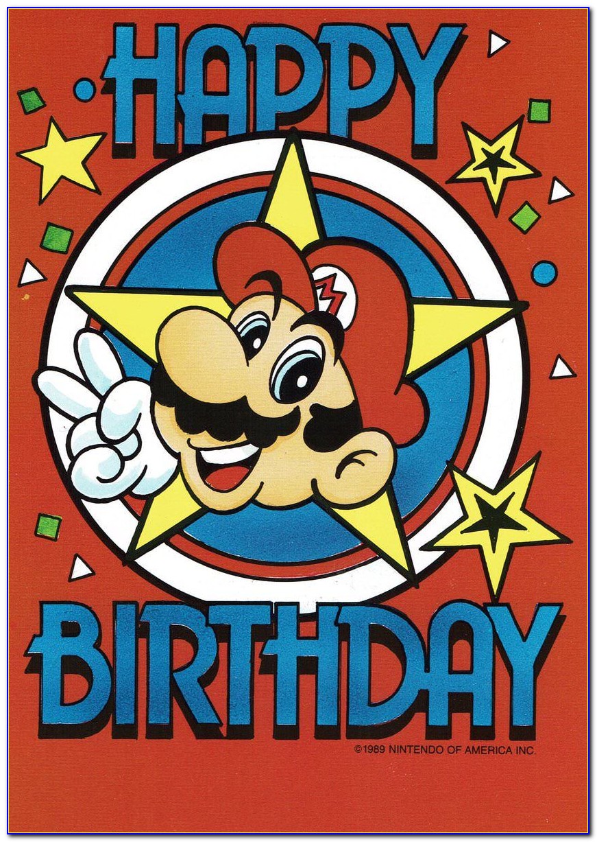 Super Mario Brothers Birthday Card