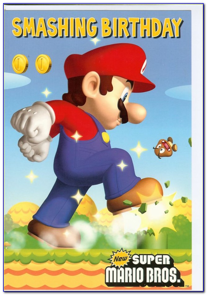Super Mario Brothers Printable Birthday Card