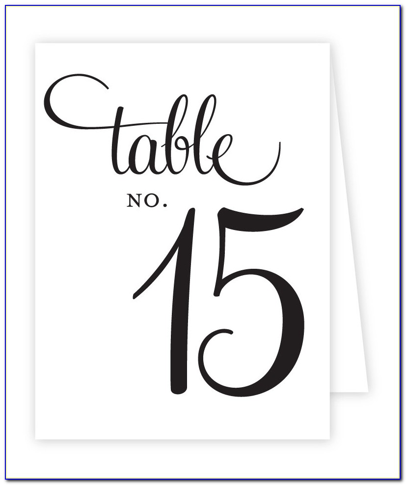 Table Number Tent Cards Template
