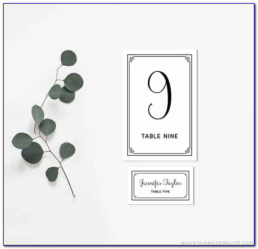 Table Place Cards Template Free