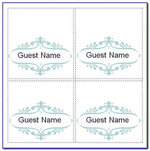 Table Place Cards Template Word