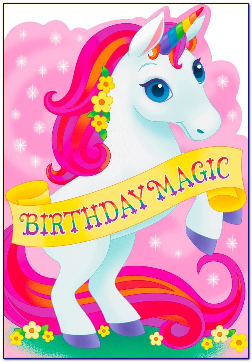 Unicorn Happy Birthday Card Printable