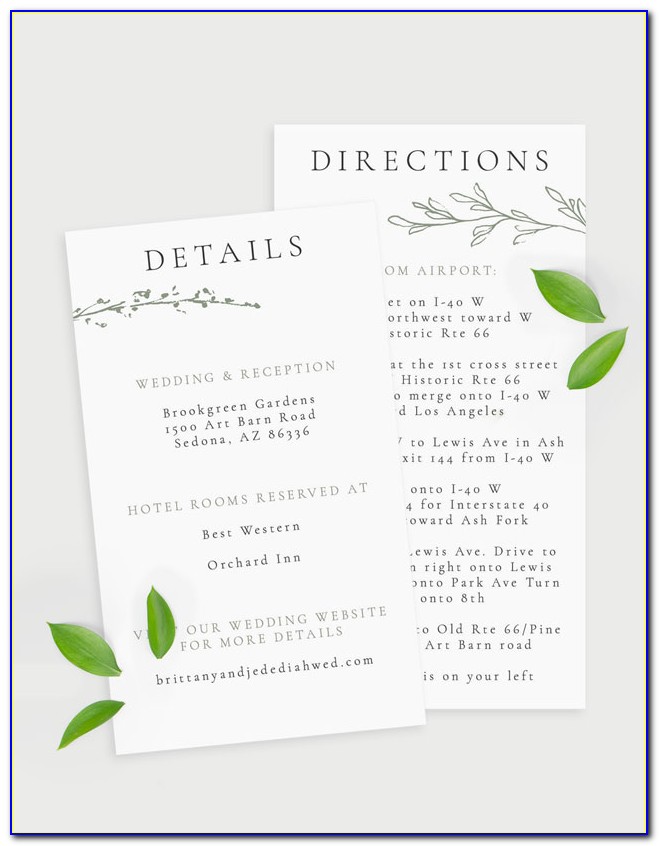 Wedding Enclosure Cards Free Template