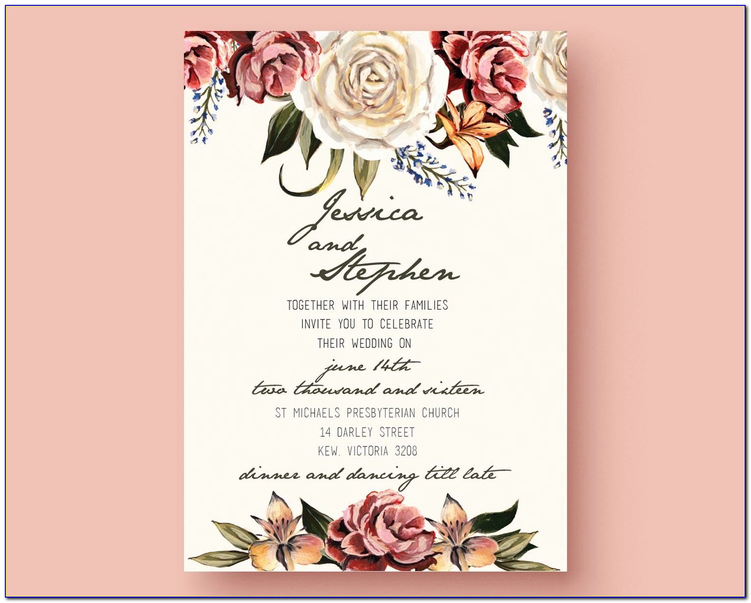 Wedding Invitation Card Design Template