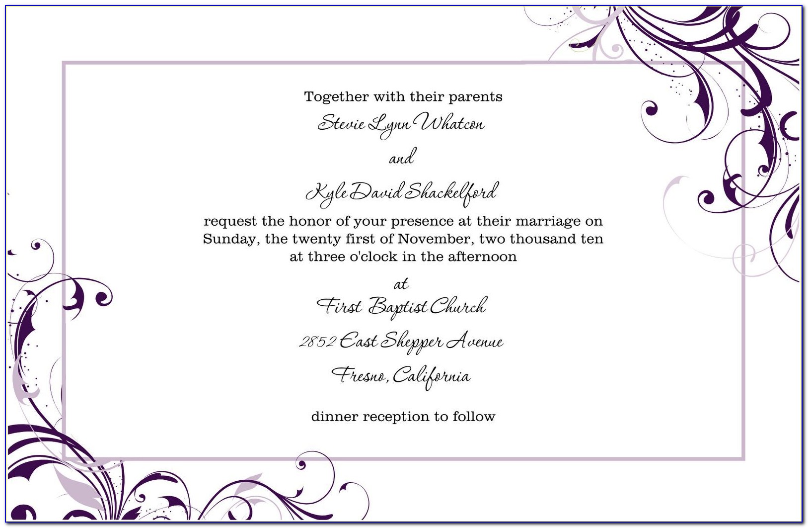 Wedding Invitation Card Template Free