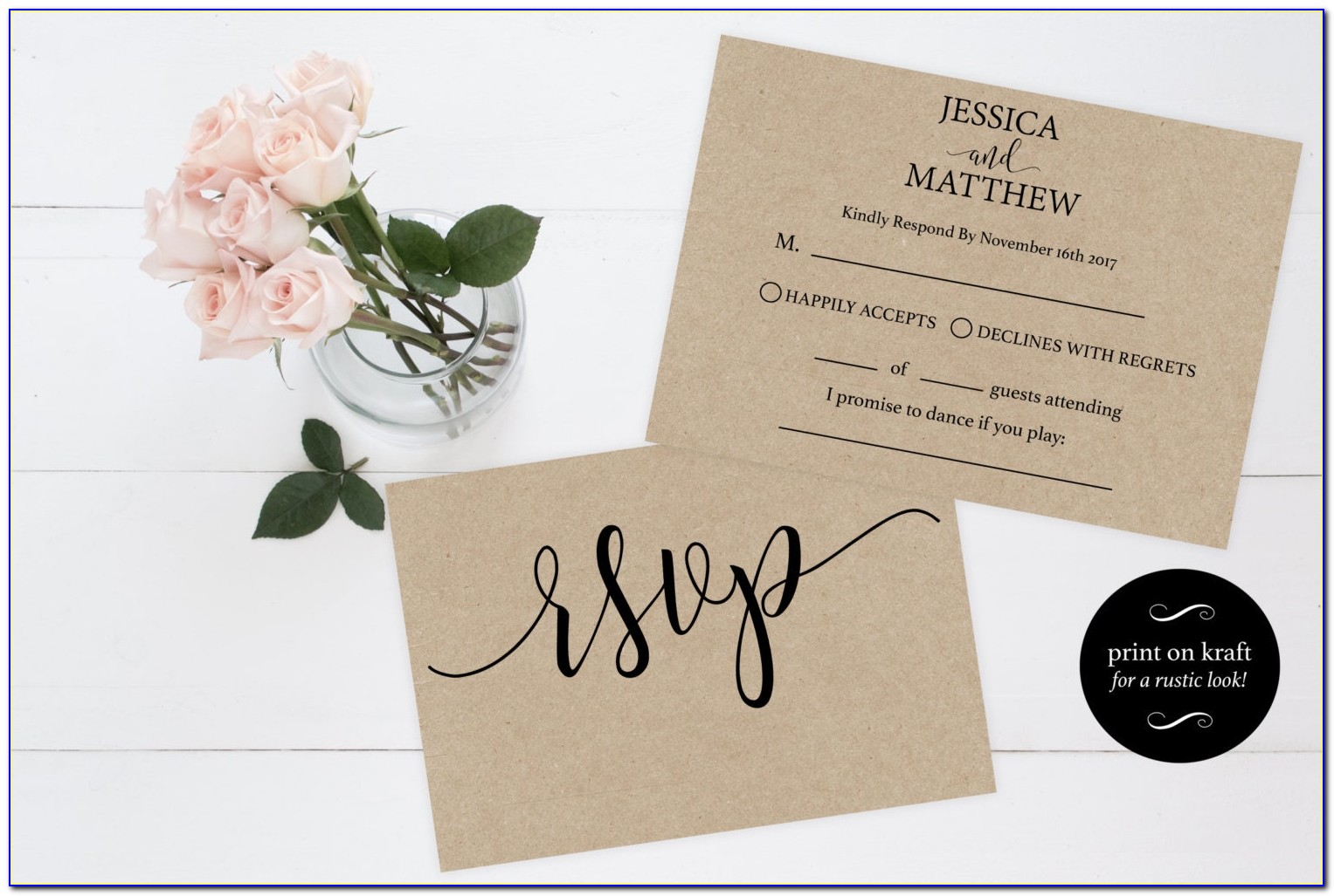 Wedding Invitation Rsvp Card Template
