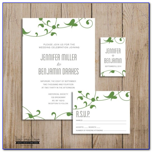 Wedding Invitation With Rsvp Cards