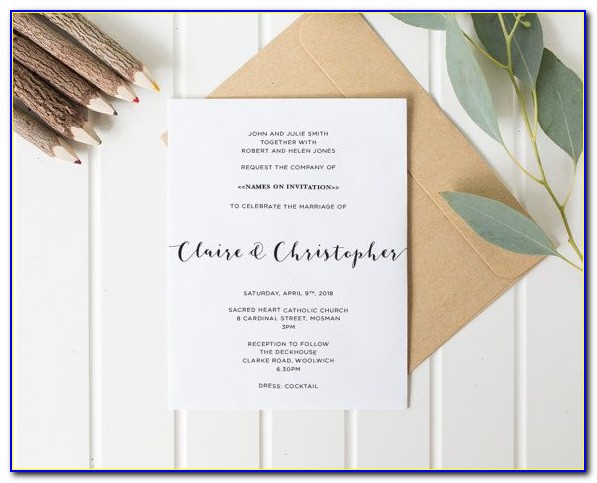 Wedding Invitations With Rsvp Cards And Envelopes Set