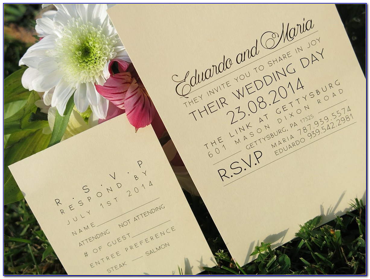 Wedding Invitations With Rsvp Cards Included Cheap