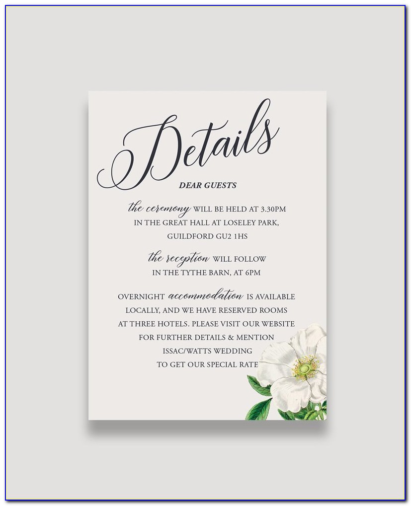 Wedding Registry Enclosure Cards