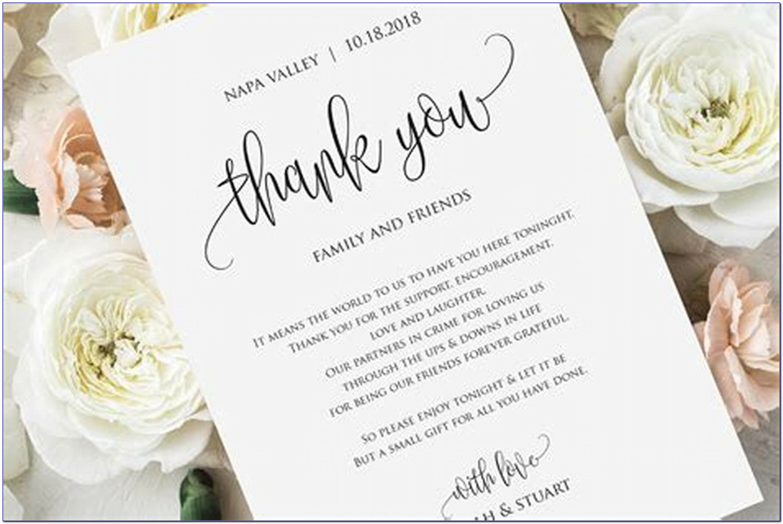 Wedding Thank You Cards Template