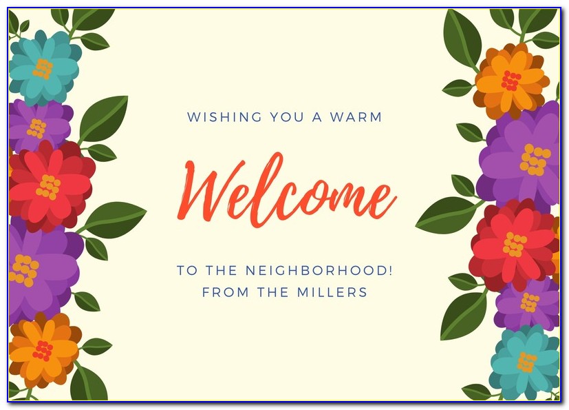 Welcome Card Template Free