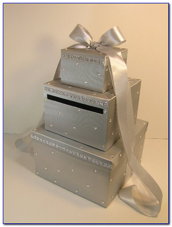 White And Silver Wedding Card Box