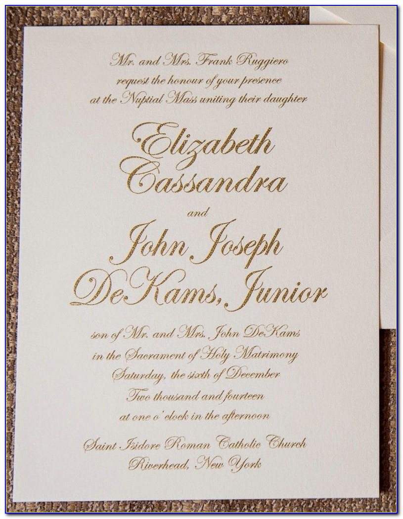 Wording For Catholic Wedding Invitation Cards