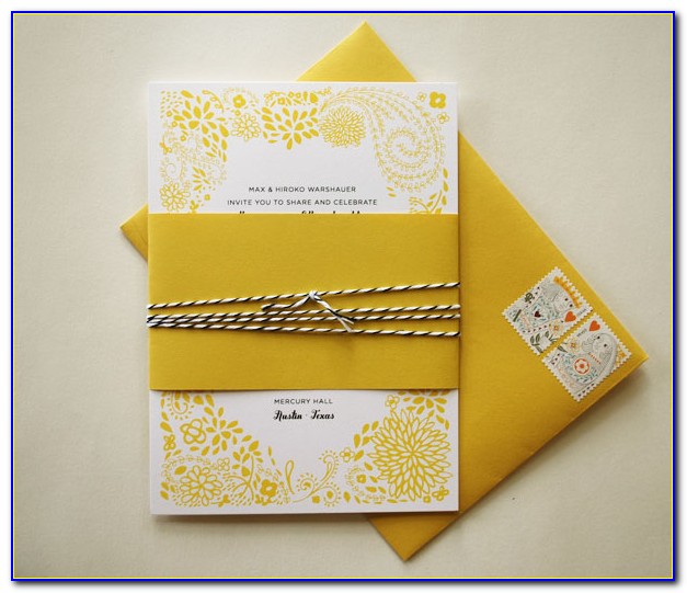 Yellow Marriage Invitation Cards