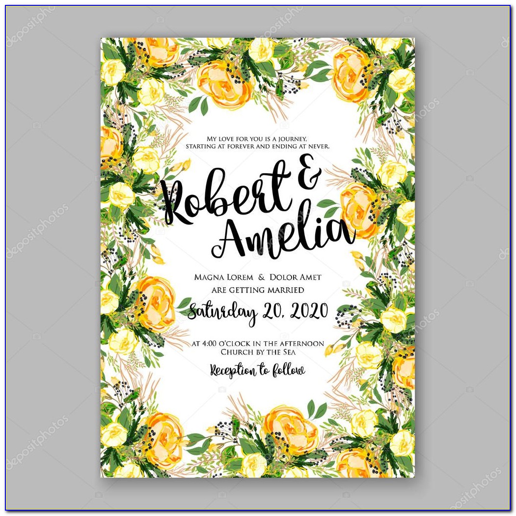 Yellow Wedding Invitation Card