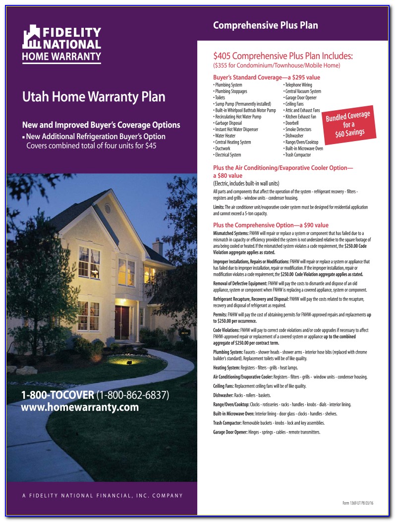 Fidelity Home Warranty Brochure Arizona