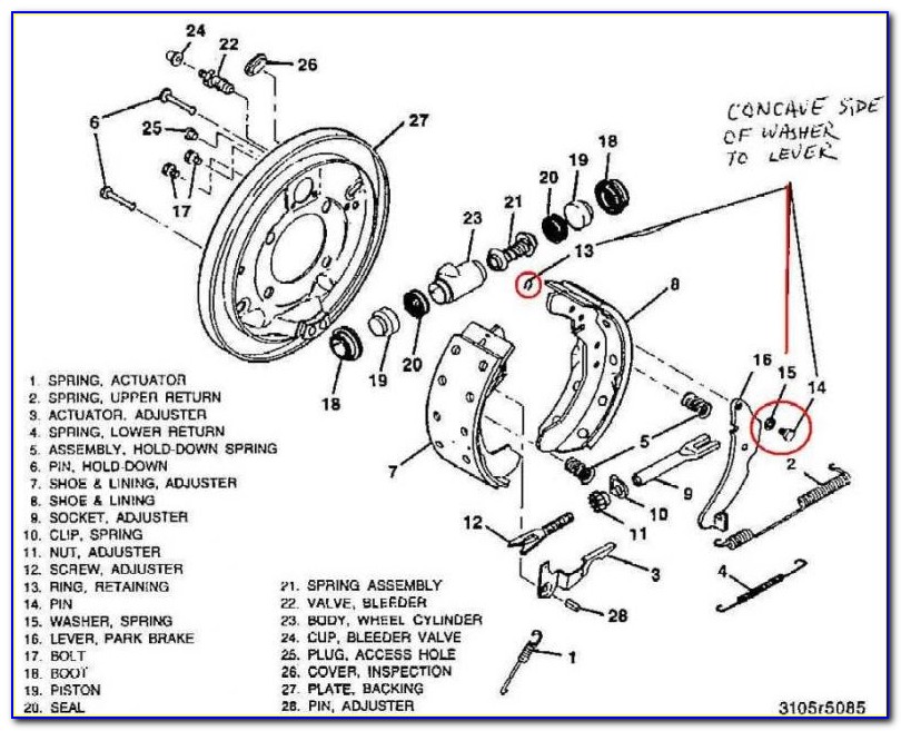 1997 Chevy Silverado Rear Drum Brake Diagram