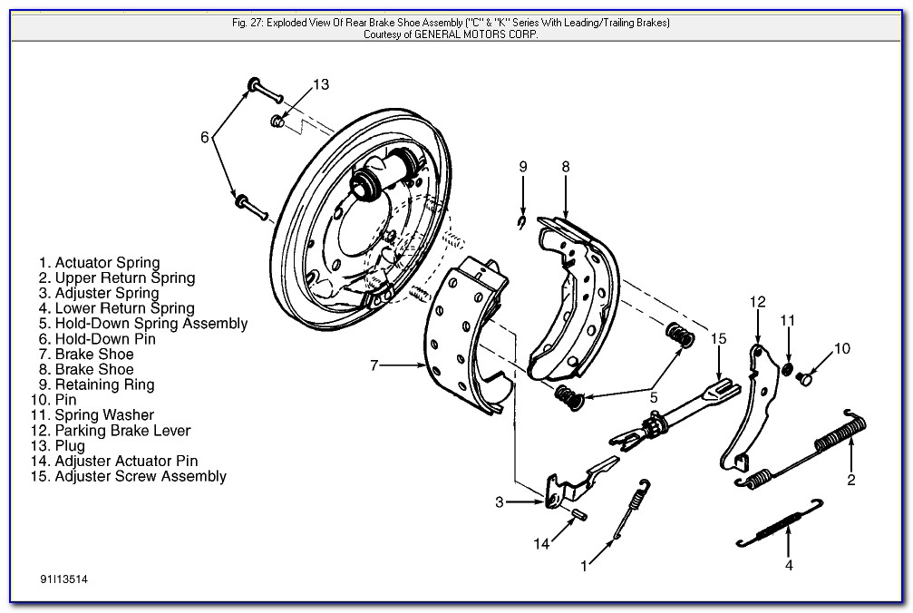 1998 Chevy Silverado Rear Drum Brake Diagram